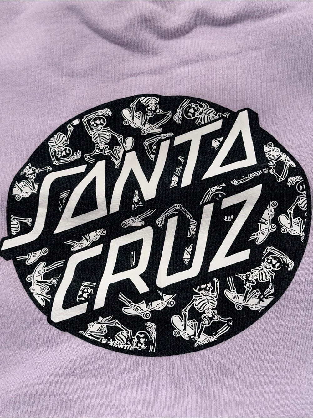 Santa Cruz Skateboards Lavender Kids Hoodie with Black White Logo - Picture 3 of 4